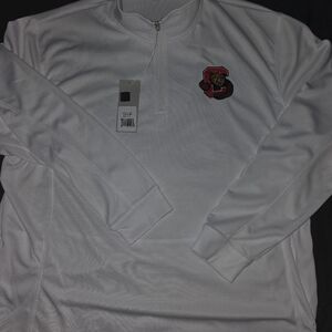 Men's Collegiate Micro Mesh Performance Team Color 1/4 Zip Pullover.